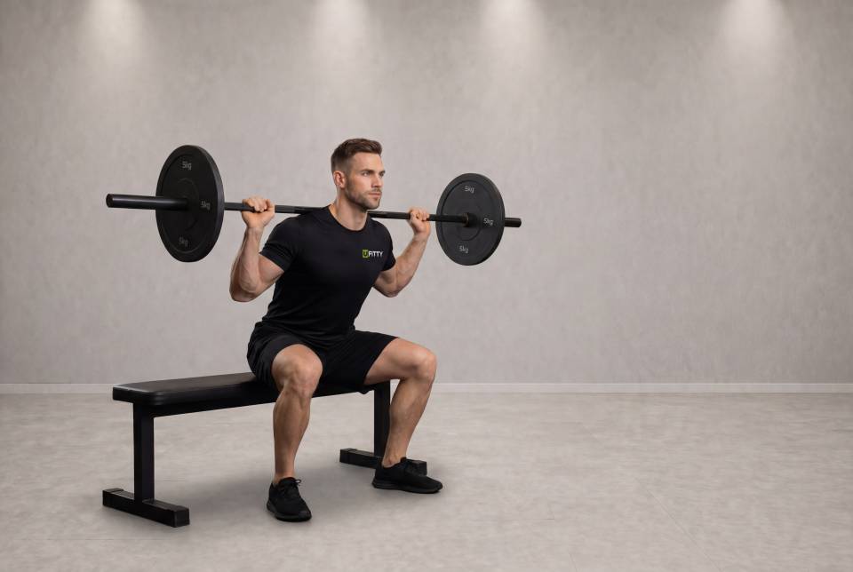 Barbell Squat To A Bench