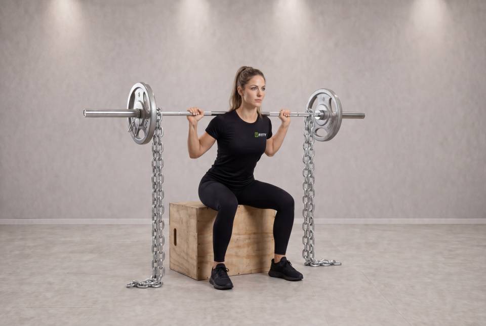Box Squat with Chains