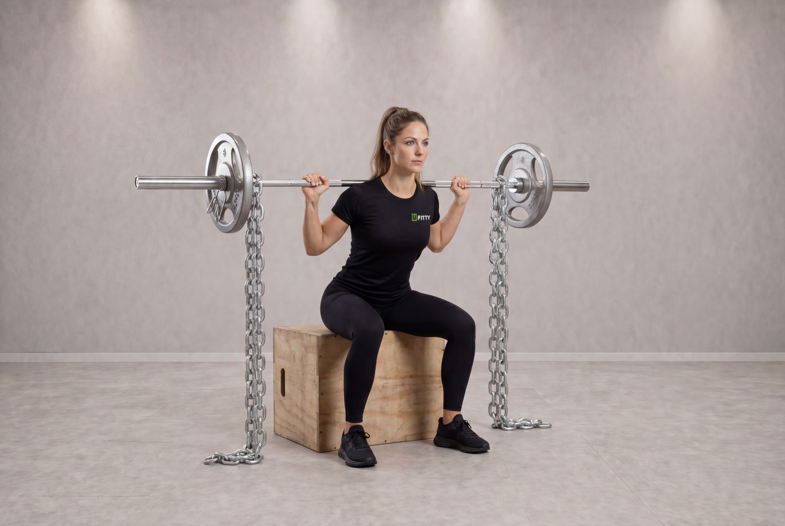 Box Squat with Chains